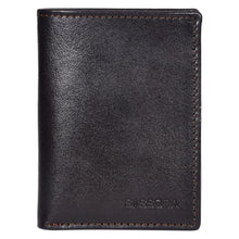 Load image into Gallery viewer, Dark Brown leather wallet with &#39;Sassora&#39; branding on a white background
