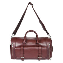 Load image into Gallery viewer, SASSORA Genuine Leather with Shoe Compartment Travel Duffle Bag