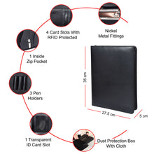Load image into Gallery viewer, Sassora Premium Genuine Leather File Folder Organizer – Unisex Travel Document Holder with Ring Binder &amp; Exam Clip
