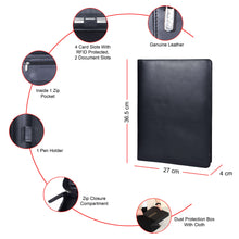 Load image into Gallery viewer, Sassora Premium Genuine Leather File Folder – A4 Size Unisex Office &amp; Travel Organizer
