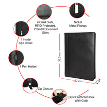 Load image into Gallery viewer, Sassora Premium Genuine Leather File Folder – A4 Size Unisex Office &amp; Travel Organizer