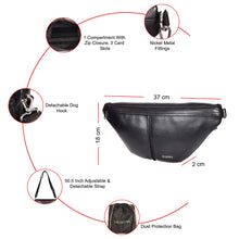 Load image into Gallery viewer, Sassora Premium Leather Unisex RFID Large Belt Bag Fanny pack
