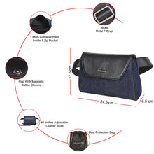 Load image into Gallery viewer, Sassora Leather &amp; Denim Material Unisex Waist Pouch
