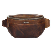 Load image into Gallery viewer, SASSORA Premium Genuine Leather Fanny Pack / Travel Waist Bag for Men &amp; Women