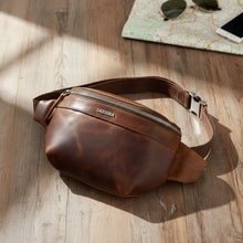 Load image into Gallery viewer, SASSORA Premium Genuine Leather Fanny Pack / Travel Waist Bag for Men &amp; Women