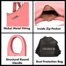 Load image into Gallery viewer, Sassora Premium Leather Women Pink Medium Structural Handbag
