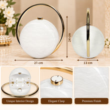 Load image into Gallery viewer, Sassora Women Spherical Acrylic Globe Handbag with Circular Gold Ring Handle