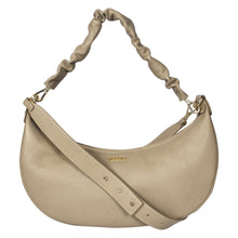 Load image into Gallery viewer, Sassora Premium Leather Hobo Bag – Moon Shape, Gold Fittings, Adjustable Strap
