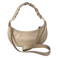 Load image into Gallery viewer, Sassora Premium Leather Hobo Bag – Moon Shape, Gold Fittings, Adjustable Strap
