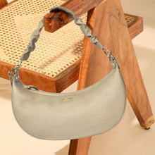 Load image into Gallery viewer, Sassora Premium Leather Hobo Bag – Moon Shape, Gold Fittings, Adjustable Strap
