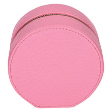 Load image into Gallery viewer, Sassora Premium Genuine Leather Circular Travel Jewelry Box Organizer