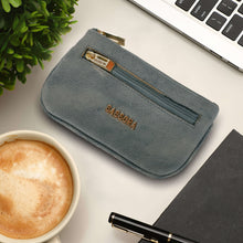 Load image into Gallery viewer, Sassora Premium Leather Small Slim Washed Green Unisex Key Case
