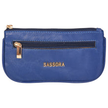 Load image into Gallery viewer, Sassora Genuine Leather Small Blue Key Case For Men and Women
