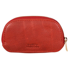Load image into Gallery viewer, Sassora Genuine Premium Leather Unisex Red Gold Polish Key Case
