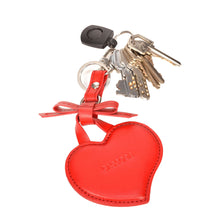 Load image into Gallery viewer, Sassora Genuine Leather Heart Shape Small Women Red Key Case
