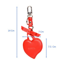 Load image into Gallery viewer, Sassora Genuine Leather Heart Shape Small Women Red Key Case
