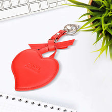 Load image into Gallery viewer, Sassora Genuine Leather Heart Shape Small Women Red Key Case
