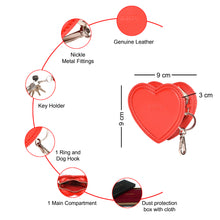 Load image into Gallery viewer, Sassora Genuine Leather Small Women Red Key Case For Your Valentine