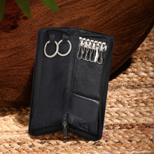 Load image into Gallery viewer, Sassora Premium Leather Unisex Long Multi Key Chain Pouch
