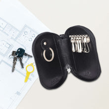 Load image into Gallery viewer, Sassora Premium Leather Unisex Oval Shape Multi Key Pouch
