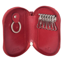 Load image into Gallery viewer, Sassora Premium Leather Unisex Oval Shape Multi Key Pouch
