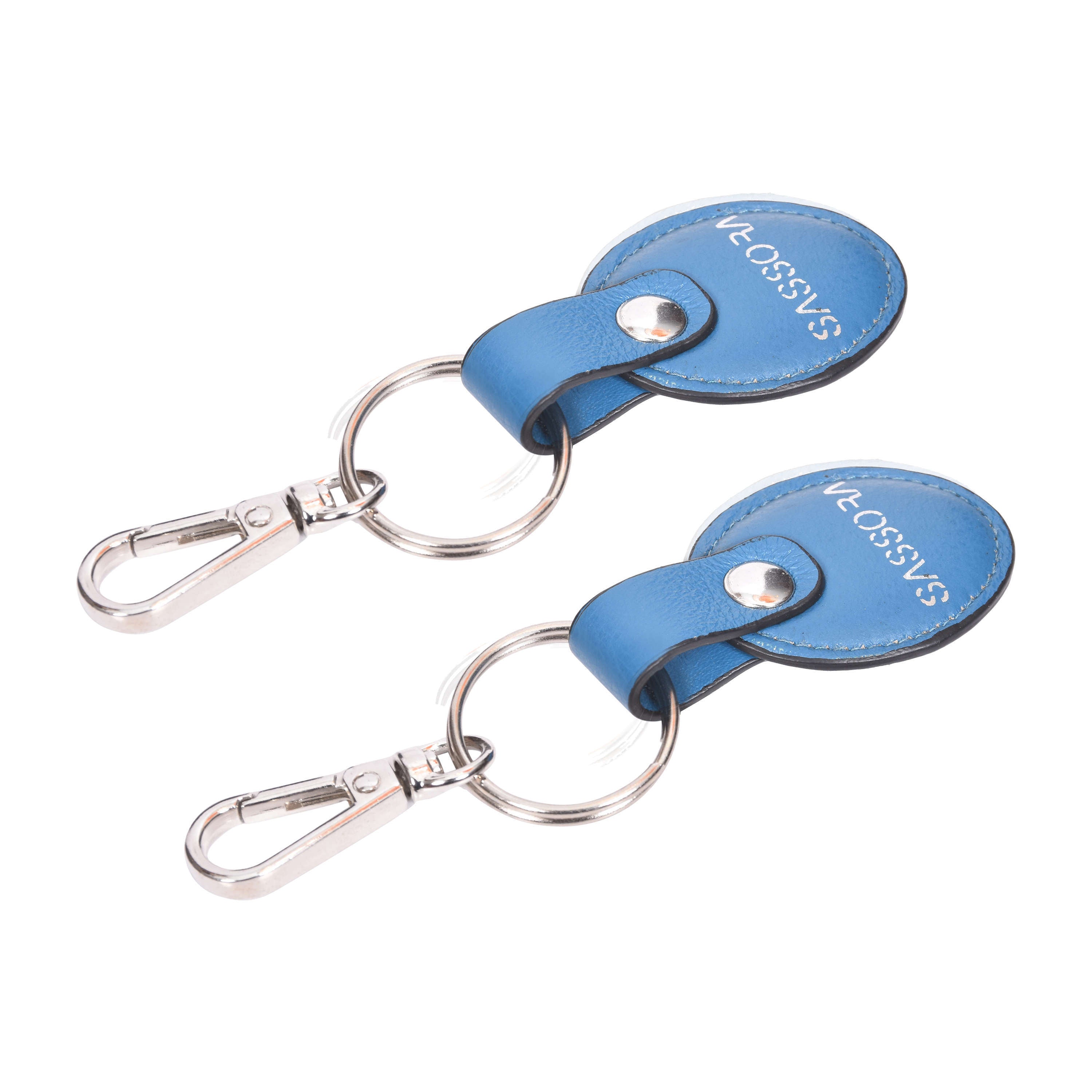 Sassora Premium Leather Round Shape Key Chain Gift Set - Pack Of 2