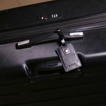 Load image into Gallery viewer, Sassora Premium Genuine Leather Luggage Tag with Privacy Flap &amp; Detachable Buckle Strap