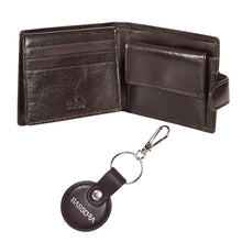Load image into Gallery viewer, Sassora Genuine Leather Men's Wallet, Keyring &amp; Rakhi with Roli &amp; Chawal Gift Combo Set (Pack Of 3)