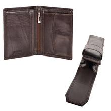 Load image into Gallery viewer, Sassora Raksha Bandhan Gift Combo – Dark Brown RFID Wallet &amp; Pen Case for Brother
