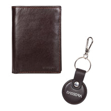 Load image into Gallery viewer, Sassora Raksha Bandhan Gift Combo for Brother – Dark Brown RFID Wallet &amp; Keyring
