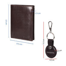 Load image into Gallery viewer, Sassora Raksha Bandhan Gift Combo for Brother – Dark Brown RFID Wallet &amp; Keyring
