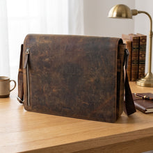 Load image into Gallery viewer, Sassora Premium Leather 16.5" Laptop Messenger Bag For Men's