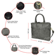 Load image into Gallery viewer, Sassora Premium Genuine Leather 16-Inch Fit Laptop Messenger Bag