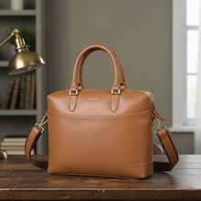 Load image into Gallery viewer, Sassora Genuine Leather Laptop Messenger Bag with 16 Inches Laptop Compartment