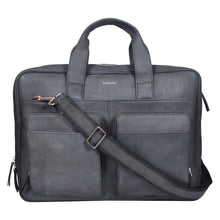 Load image into Gallery viewer, SASSORA Genuine Leather Messenger Bag for Men | 17 Inch Laptop Sleeve | Multiple Zip Compartments | Office &amp; Travel Briefcase | Grey
