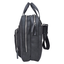Load image into Gallery viewer, SASSORA Genuine Leather Messenger Bag for Men | 17 Inch Laptop Sleeve | Multiple Zip Compartments | Office &amp; Travel Briefcase | Grey