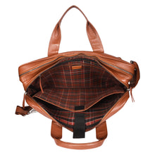 Load image into Gallery viewer, SASSORA Genuine Leather Messenger Bag for Men | 17 Inch Laptop Sleeve | Multiple Zip Compartments | Office &amp; Travel Briefcase | Tan