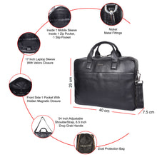 Load image into Gallery viewer, Sassora Premium Leather Unisex Office Laptop Messenger Bag
