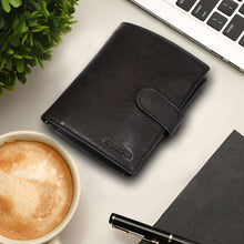 Load image into Gallery viewer, Sassora Genuine Leather Black RFID Large Notecase with 12 Card Slots

