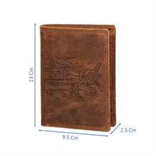 Load image into Gallery viewer, Sassora Genuine Leather RFID Aeroplane Embossed Pattern Large Notecase
