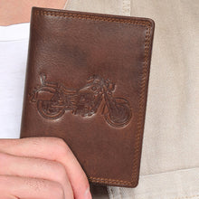 Load image into Gallery viewer, Sassora Genuine Leather RFID Bike Embossed Pattern Large Notecase
