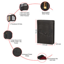 Load image into Gallery viewer, Sassora Pure Leather RFID Car Embossed Pattern Notecase Wallet
