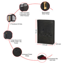 Load image into Gallery viewer, Sassora Premium Leather RFID Tractor Embossed Pattern Large Notecase
