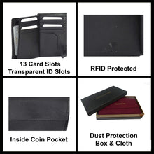 Load image into Gallery viewer, Sassora Pure Leather Large RFID Men&#39;s Notecase Wallet
