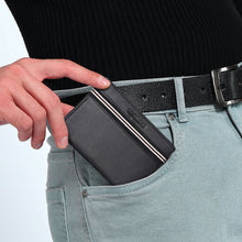 Load image into Gallery viewer, Sassora Genuine Leather Men's Bifold RFID Notecase Wallet with Elastic Strap Closure