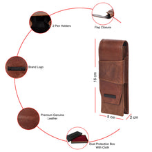 Load image into Gallery viewer, Sassora Genuine Leather Pen Case To Carry 2 Precious Pens
