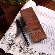 Load image into Gallery viewer, Sassora Genuine Leather Pen Case To Carry 2 Precious Pens
