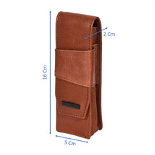 Load image into Gallery viewer, Sassora Pure Leather Pen Case To Carry 2 Pens
