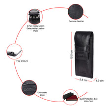 Load image into Gallery viewer, Sassora Premium Leather Pen Case – Unisex | Genuine Leather | 3 Pen Holder
