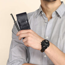 Load image into Gallery viewer, Sassora Premium Leather Pen Case – Unisex | Genuine Leather | 3 Pen Holder
